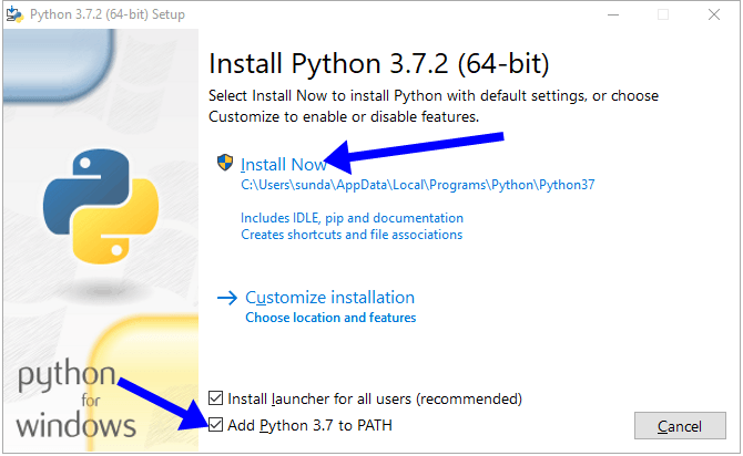 Установка python 3 на Windows