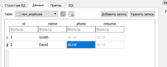 Работа с изображениями и файлами в SQLite