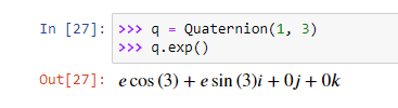 exp() Вычисляет экспоненту кватерниона